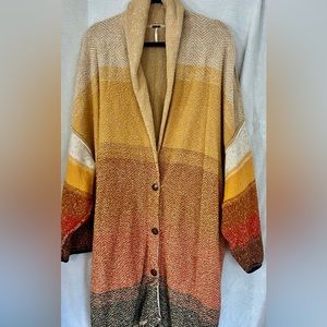 Free People Multi-Color Duster Sweater, Size Large